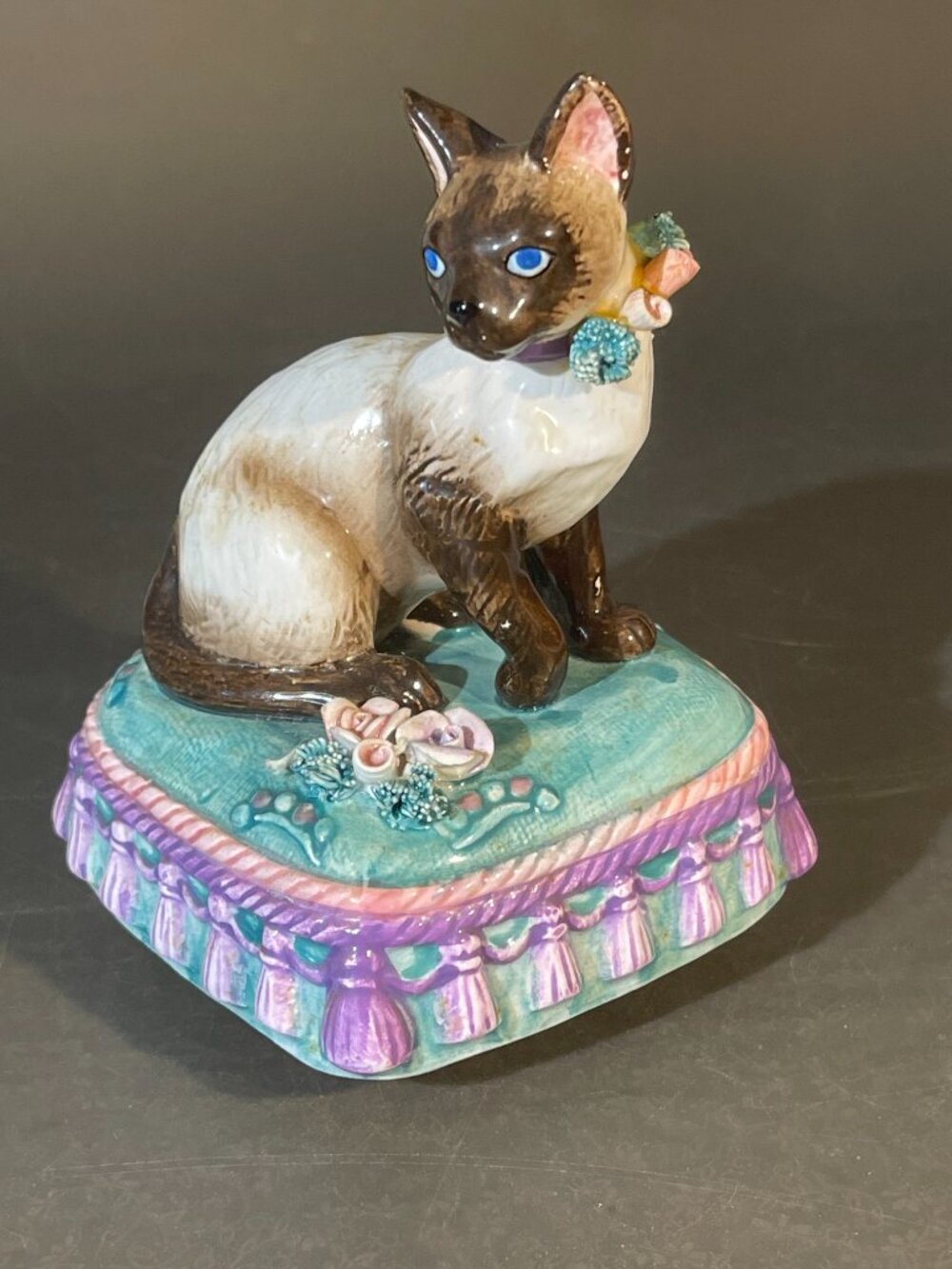 90s Schmid Yamada Originals Siamese Cat Music Box “Memory” Tune (inv#1726)